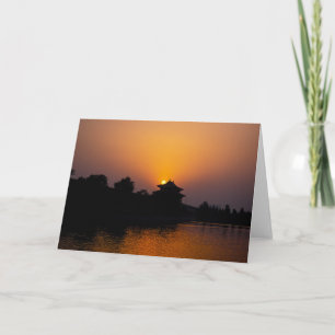 Sunset on the Forbidden city - Beijing, China Card