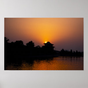 Sunset on the Forbidden city - Beijing, China Poster