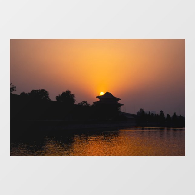 Sunset on the Forbidden city - Beijing, China Window Cling (Sheet)