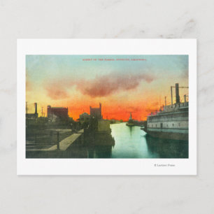Sunset on the Harbour ViewStockton, CA Postcard