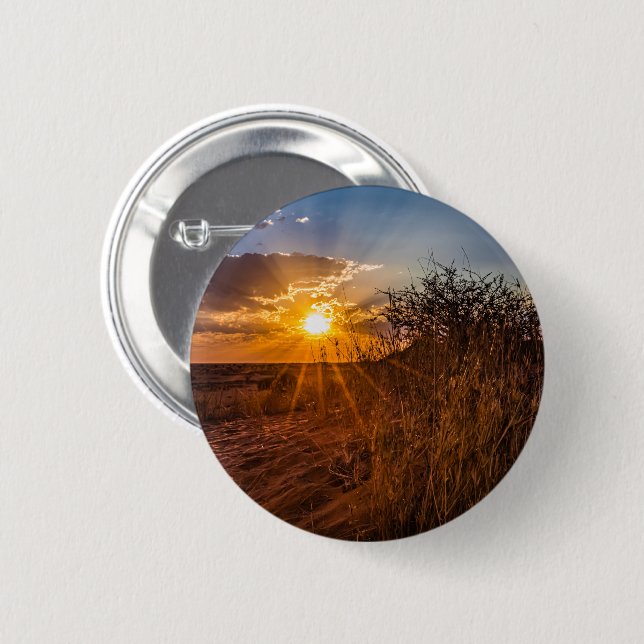 Sunset on the Kalahari desert, Namibia 6 Cm Round Badge (Front & Back)
