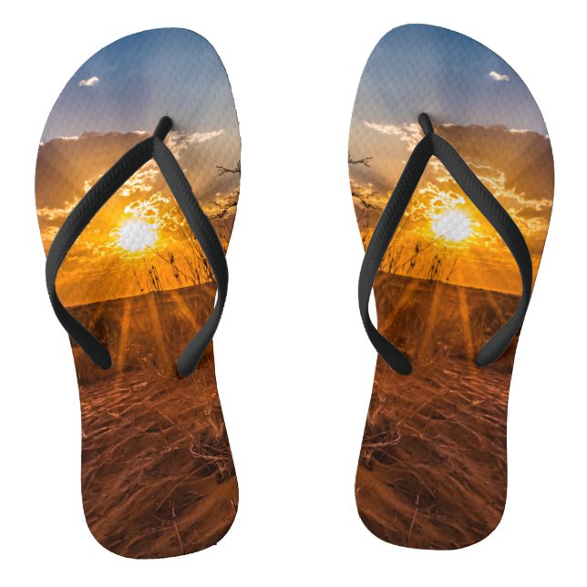 Sunset on the Kalahari desert, Namibia Flip Flops (Footbed)