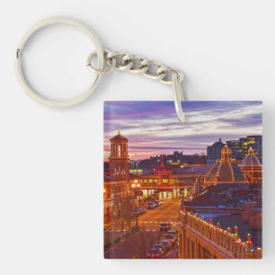 Sunset on the Kansas City Plaza Lights Coaster Key Ring