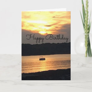 SUNSET ON THE LAKE BIRTHDAY CARD