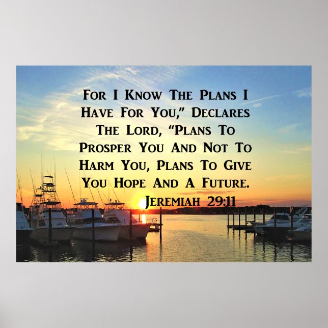 SUNSET ON THE LAKE JEREMIAH 29:11 POSTER (Front)