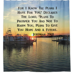 SUNSET ON THE LAKE JEREMIAH 29:11 SHOWER CURTAIN