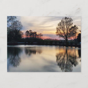 Sunset on the lake postcard
