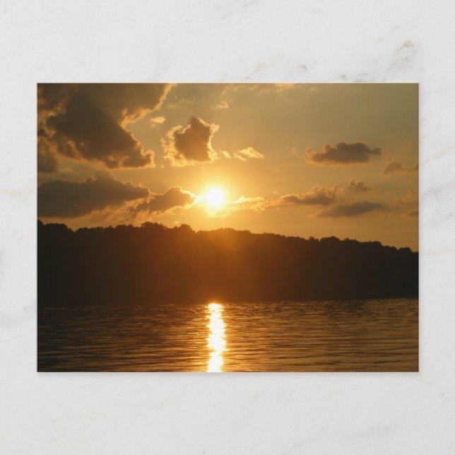 Sunset on the lake postcard (Front)
