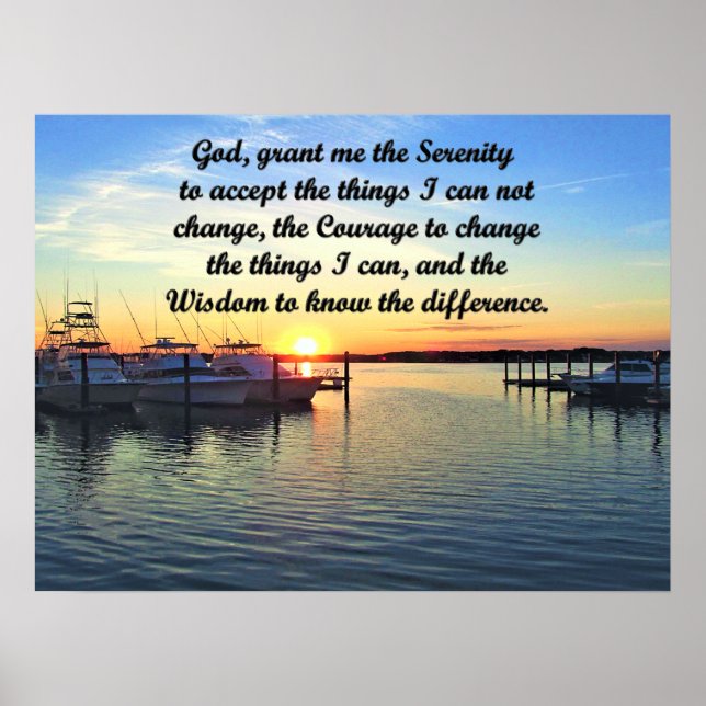 SUNSET ON THE LAKE SERENITY PRAYER ORIGINAL POSTER (Front)