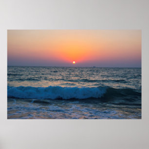 Sunset on the Mediterranean Sea Israel. Poster