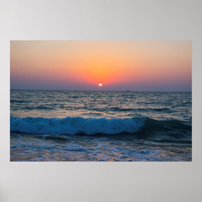 Sunset on the Mediterranean Sea Israel. Poster (Front)
