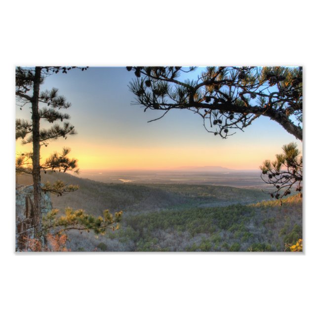 Sunset on the Petit Jean river valley, Arkansas Photo Print (Front)
