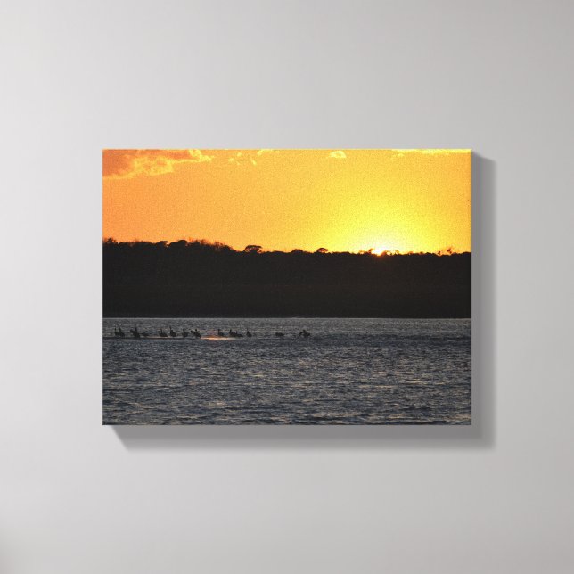  Sunset on the river Canvas Print (Front)