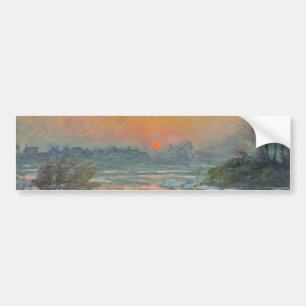 Sunset on the River Seine in Winter (Claude Monet) Bumper Sticker