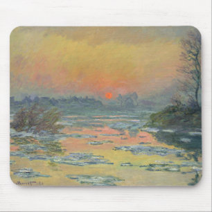 Sunset on the River Seine in Winter (Claude Monet) Mouse Mat