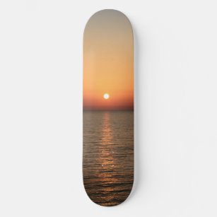 Sunset on the Sea, Glow on the Water, Nature, Skateboard