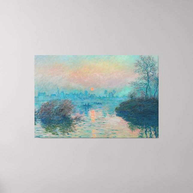 Sunset on the Seine at Lavacourt by Claude Monet Canvas Print (Front)