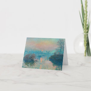 Sunset on the Seine at Lavacourt by Claude Monet Thank You Card