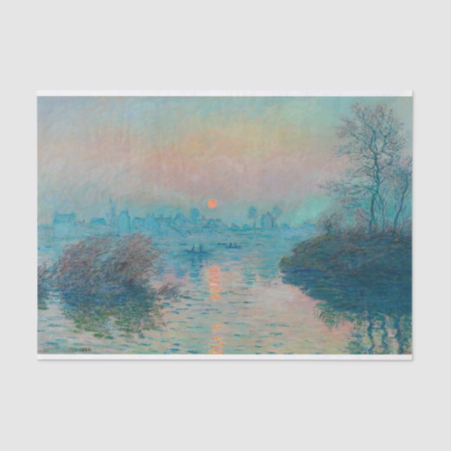 Sunset on the Seine at Lavacourt by Claude Monet Tissue Paper (Front)