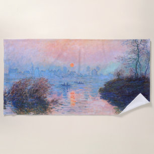 Sunset on the Seine Claude Monet   Beach Towel