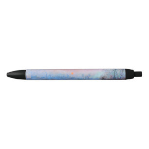 Sunset on the Seine Claude Monet Black Ink Pen