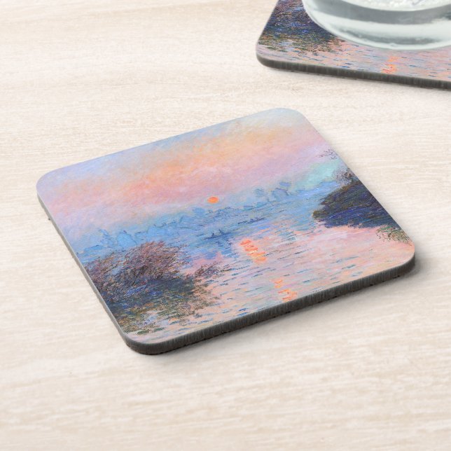 Sunset on the Seine Claude Monet   Coaster (Left Side)