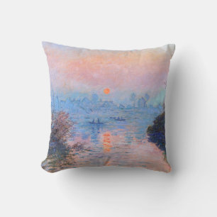 Sunset on the Seine Claude Monet  Cushion