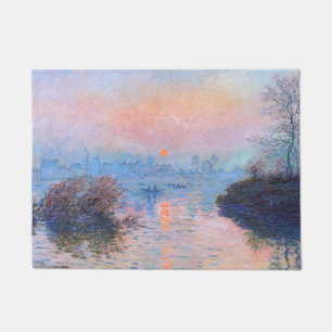 Sunset on the Seine Claude Monet   Doormat