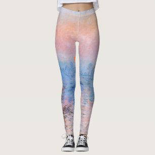 Sunset on the Seine Claude Monet Leggings