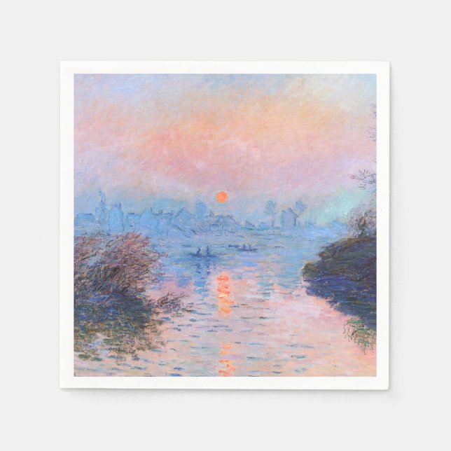 Sunset on the Seine Claude Monet     Napkin (Front)