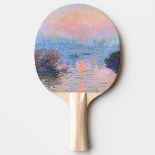 Sunset on the Seine Claude Monet Ping Pong Paddle