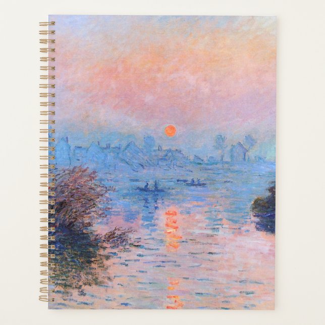 Sunset on the Seine Claude Monet   Planner (Front)
