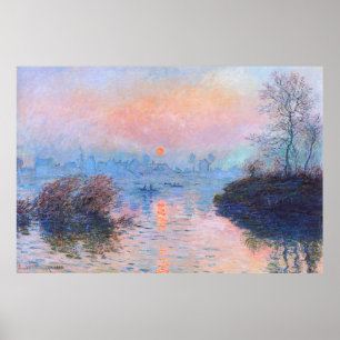 Sunset on the Seine Claude Monet Poster