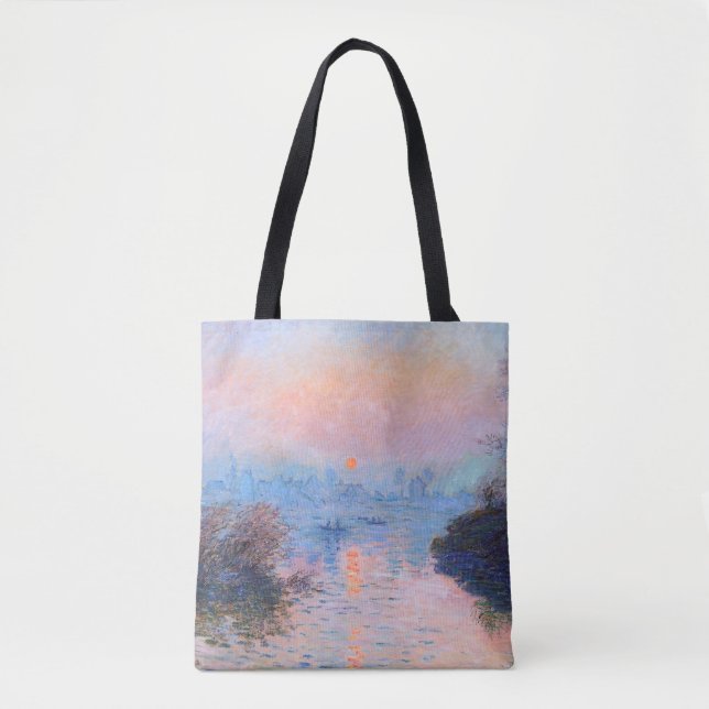 Sunset on the Seine Claude Monet      Tote Bag (Front)