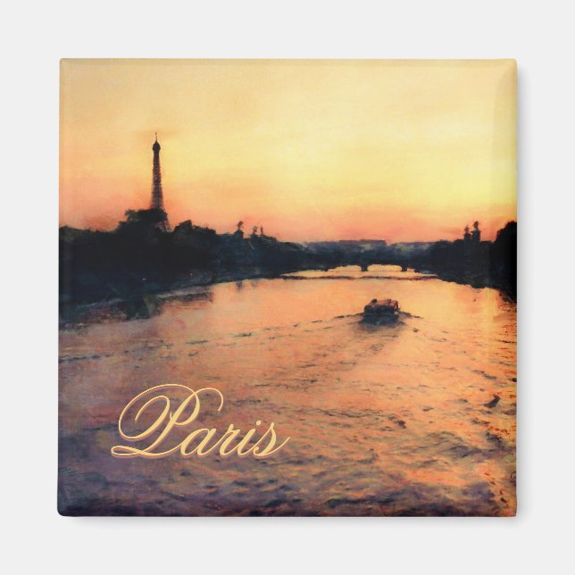 Sunset on the Seine in Paris, France Magnet (Front)