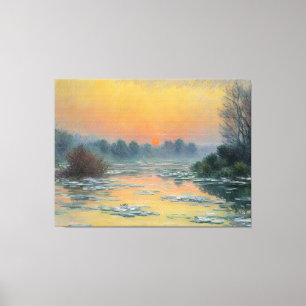 Sunset on the Seine in Winter Canvas Print