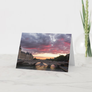 Sunset on the Seine River Greeting Card