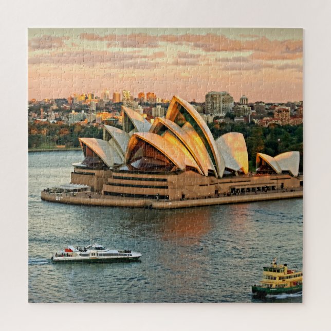 Sunset on the Sydney Opera House - 20x20 - 676 pcs Jigsaw Puzzle (Vertical)