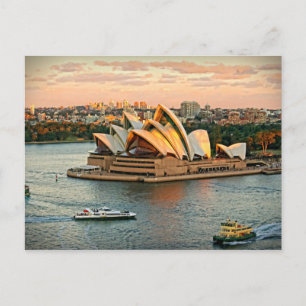 Sunset on the Sydney Opera House - Australia Postcard
