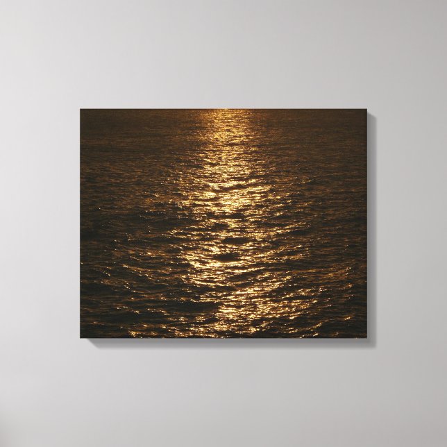 Sunset on the Water Abstract Ocean Photography Canvas Print (Front)