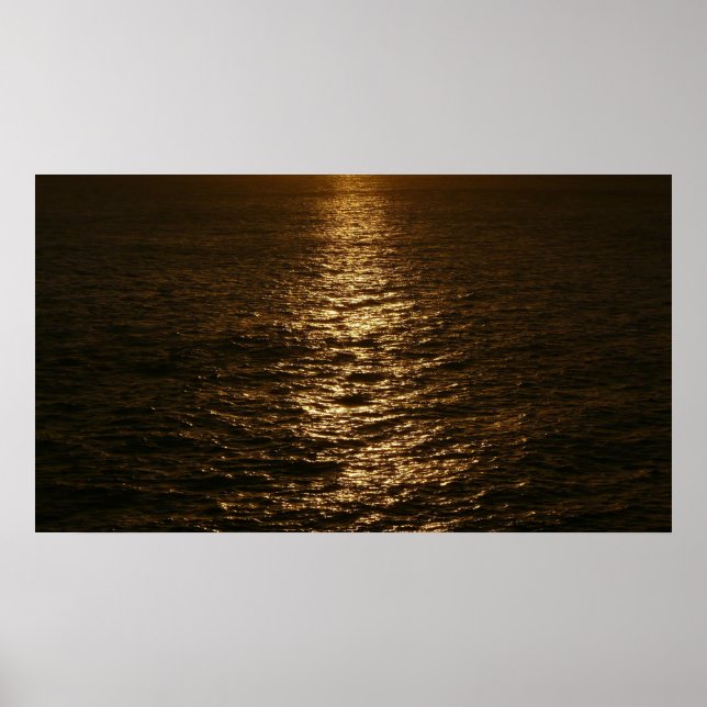 Sunset on the Water Abstract Ocean Photography Poster (Front)