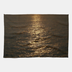 Sunset on the Water Abstract Ocean Photography Tea Towel