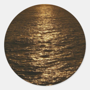 Sunset on the Water Abstract Photography Classic Round Sticker