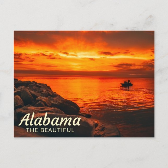 Sunset on the Water, Alabama Postcard (Front)