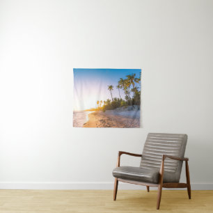 Sunset on Tropical Beach Dominican Republic Tapestry