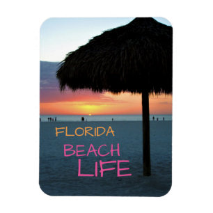 Sunset on White Sand Florida Beach Magnet