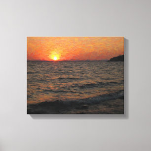 Sunset on Yellowstone Lake Canvas Print