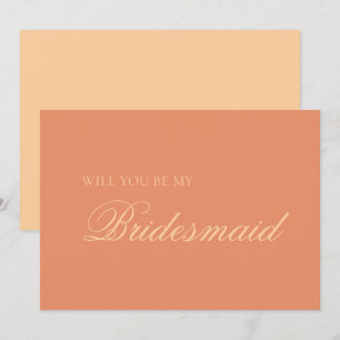 Sunset Orange and Peach Bridesmaid Proposal Card
