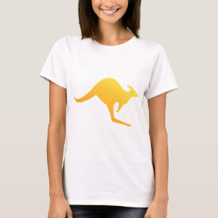 Sunset Orange Australian Kangaroo Hopping T-Shirt