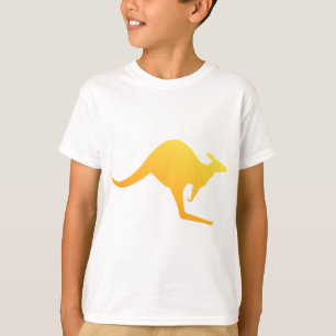Sunset Orange Australian Kangaroo Hopping T-Shirt